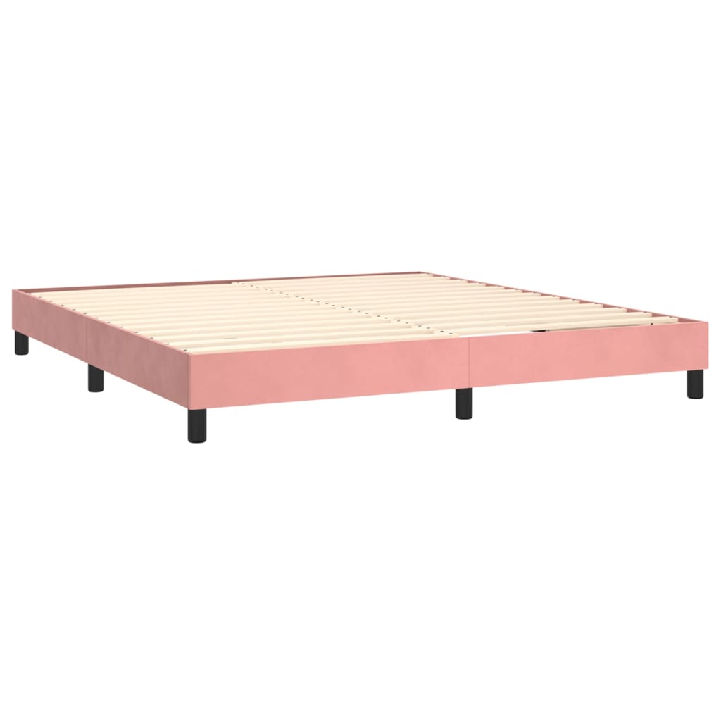 vidaXL Estructura de cama sin colchón terciopelo rosa 160x200 cm