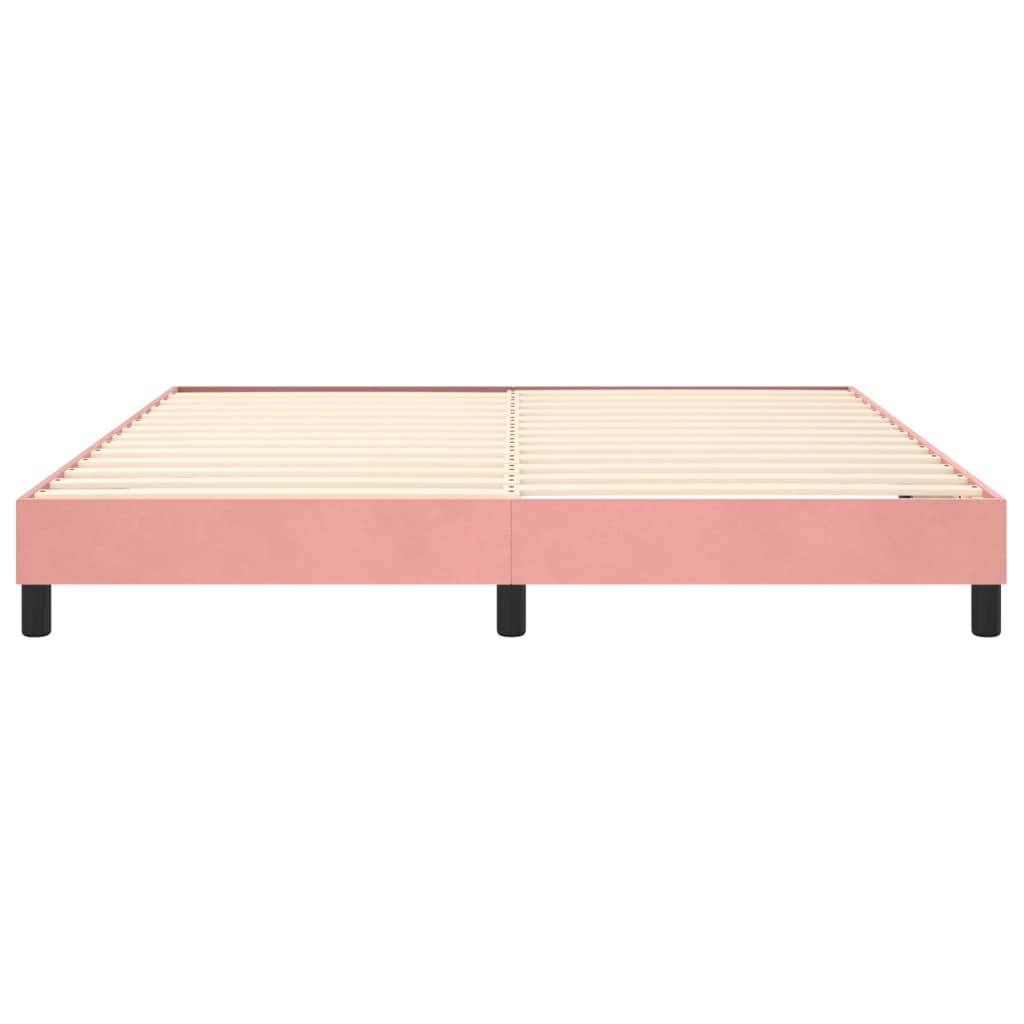 vidaXL Estructura de cama sin colchón terciopelo rosa 160x200 cm