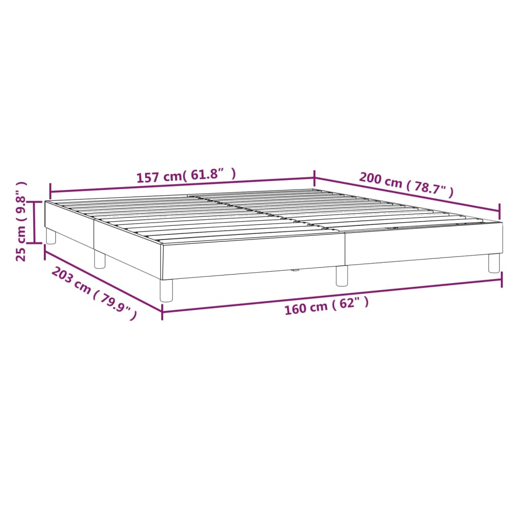 vidaXL Estructura de cama sin colchón terciopelo rosa 160x200 cm