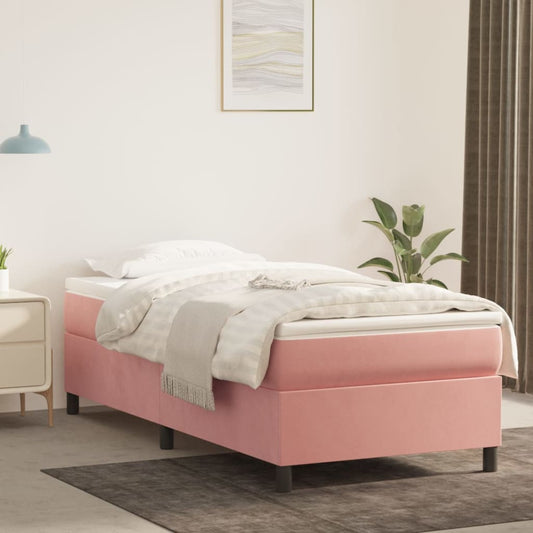 vidaXL Estructura de cama sin colchón terciopelo rosa 90x190 cm