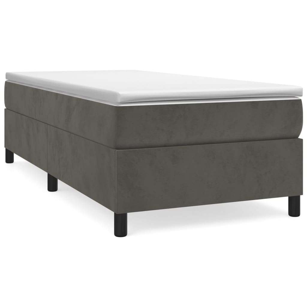 vidaXL Estructura de cama sin colchón terciopelo gris oscuro 90x200 cm