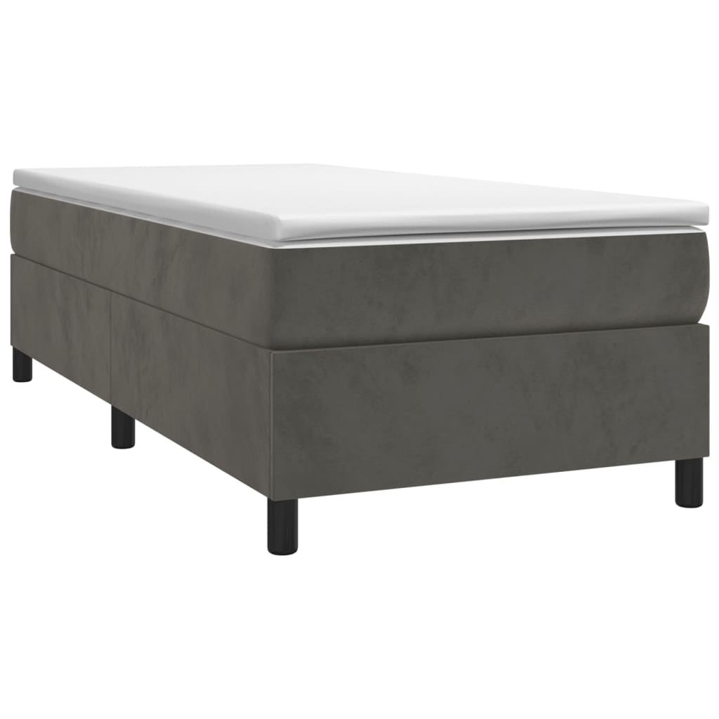 vidaXL Estructura de cama sin colchón terciopelo gris oscuro 90x200 cm