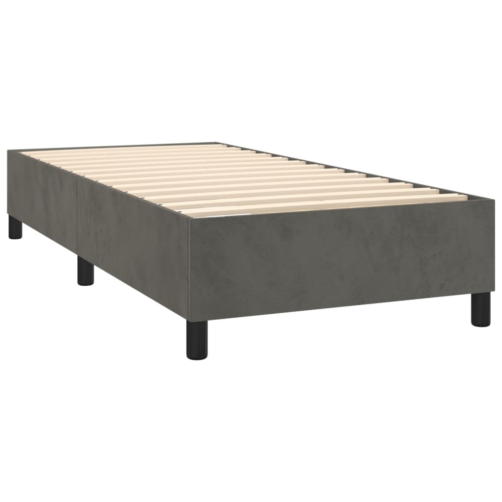 vidaXL Estructura de cama sin colchón terciopelo gris oscuro 90x200 cm