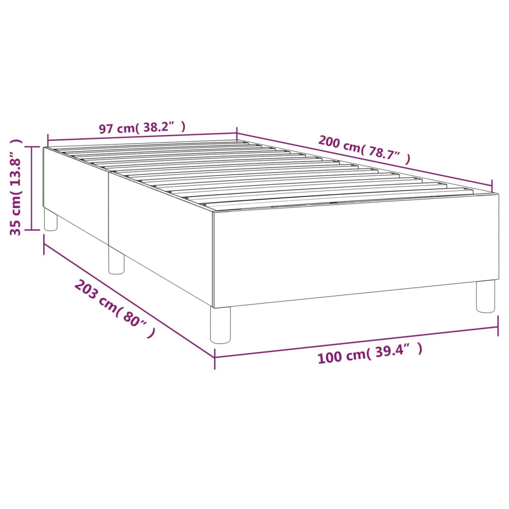 vidaXL Estructura de cama sin colchón terciopelo negro 100x200 cm