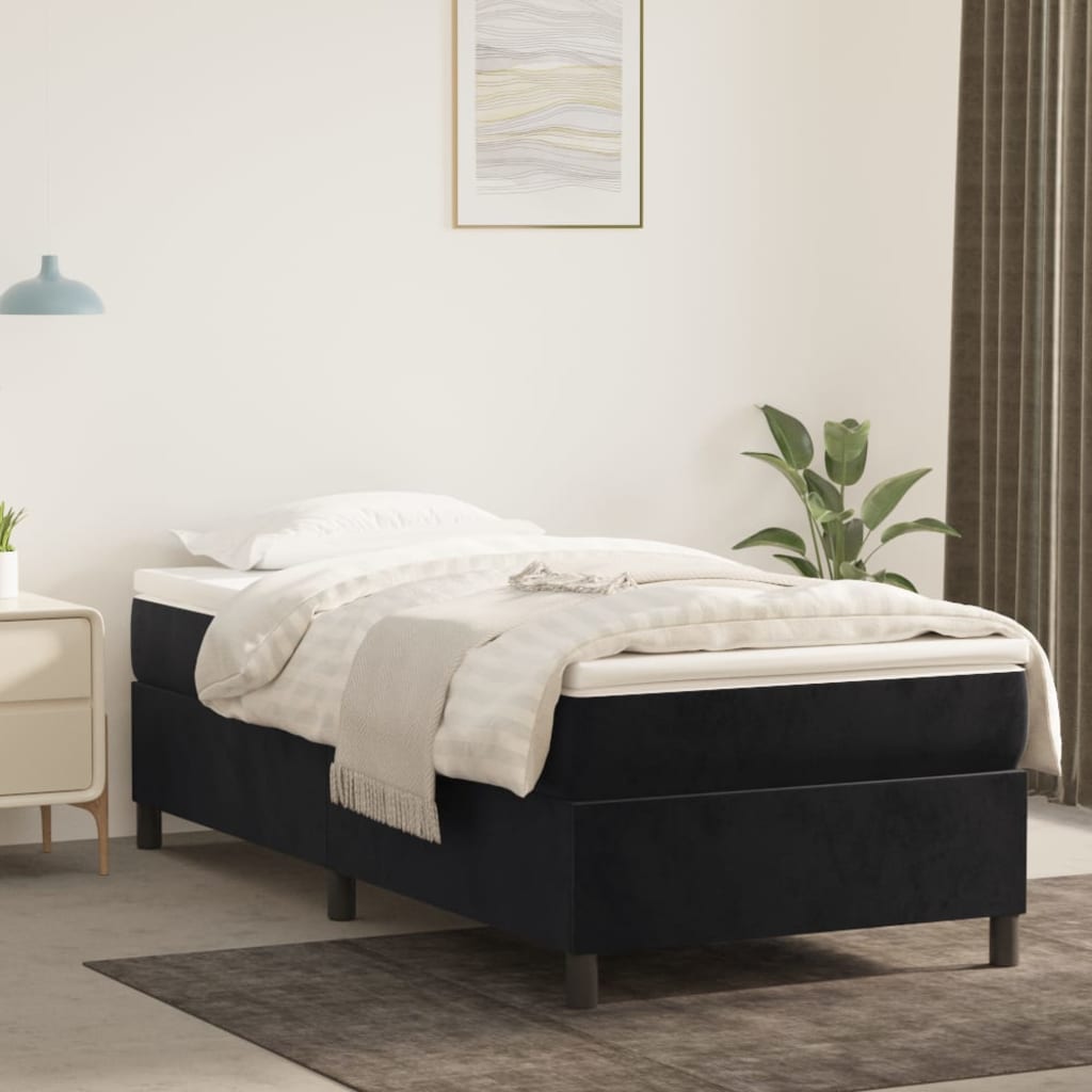 vidaXL Estructura de cama sin colchón terciopelo negro 100x200 cm