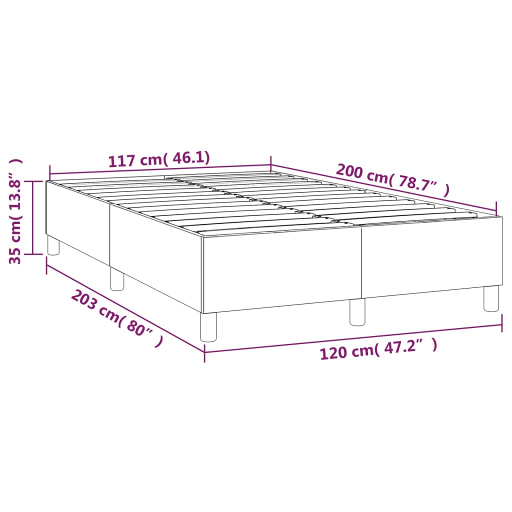 vidaXL Estructura de cama sin colchón terciopelo negro 120x200 cm