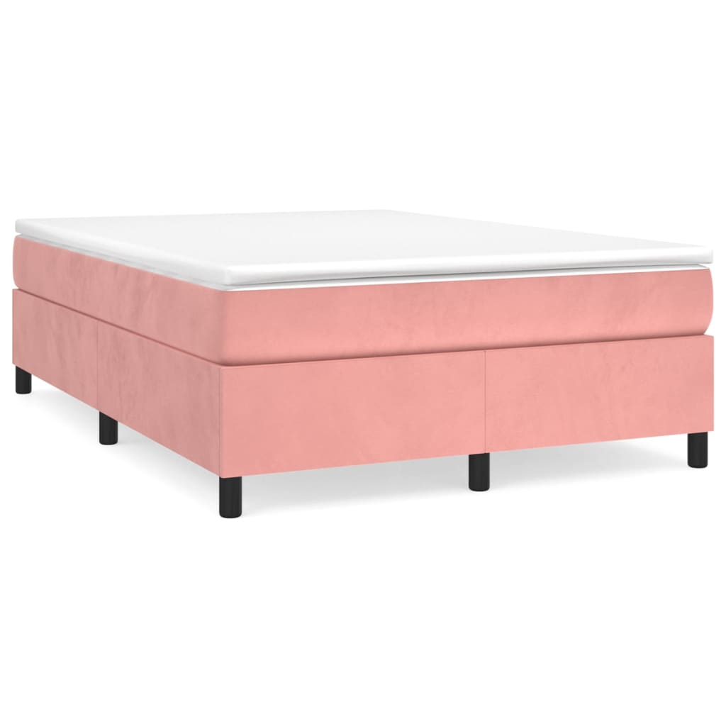 vidaXL Estructura de cama sin colchón terciopelo rosa 140x190 cm