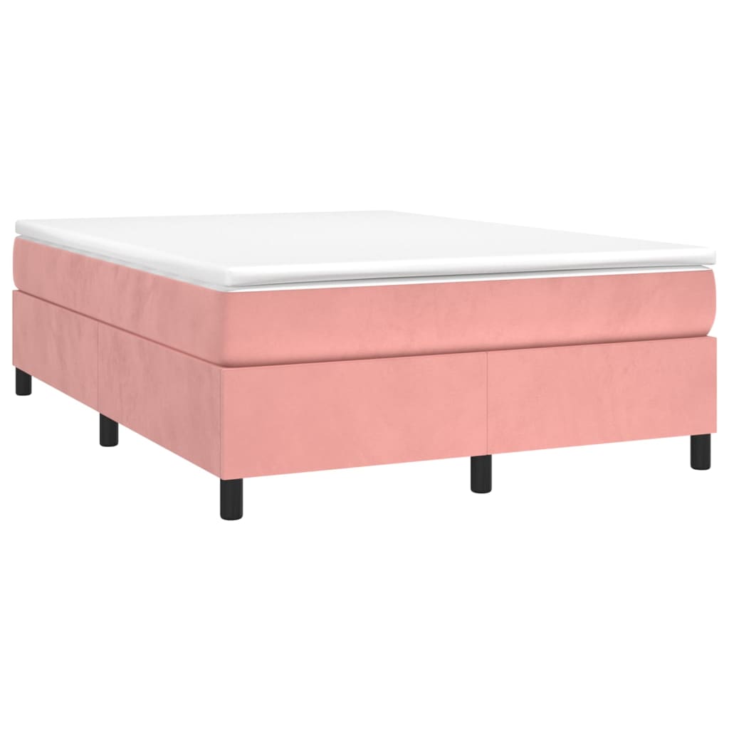 vidaXL Estructura de cama sin colchón terciopelo rosa 140x190 cm