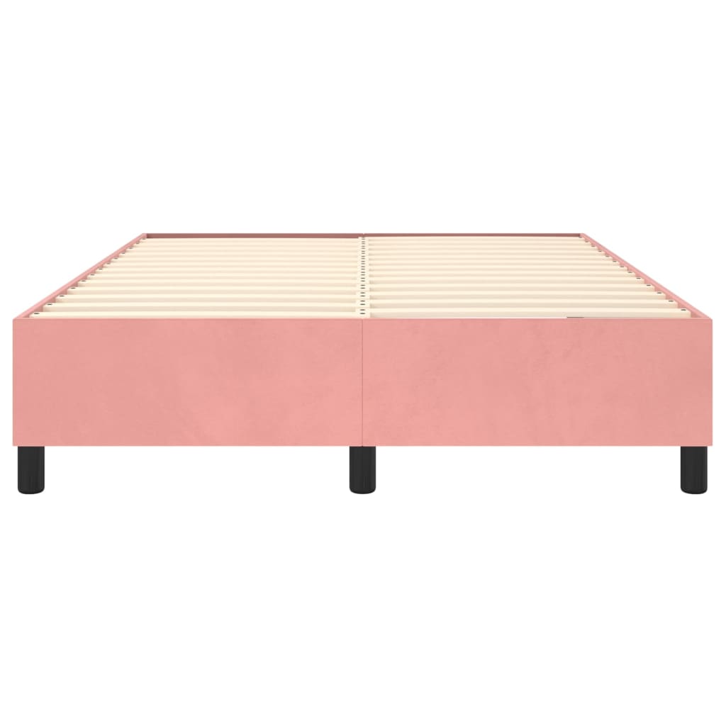 vidaXL Estructura de cama sin colchón terciopelo rosa 140x190 cm