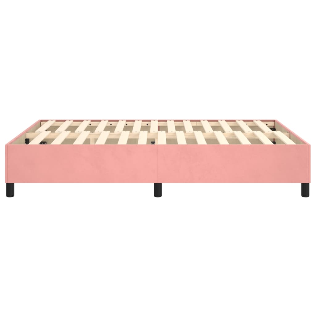 vidaXL Estructura de cama sin colchón terciopelo rosa 140x190 cm