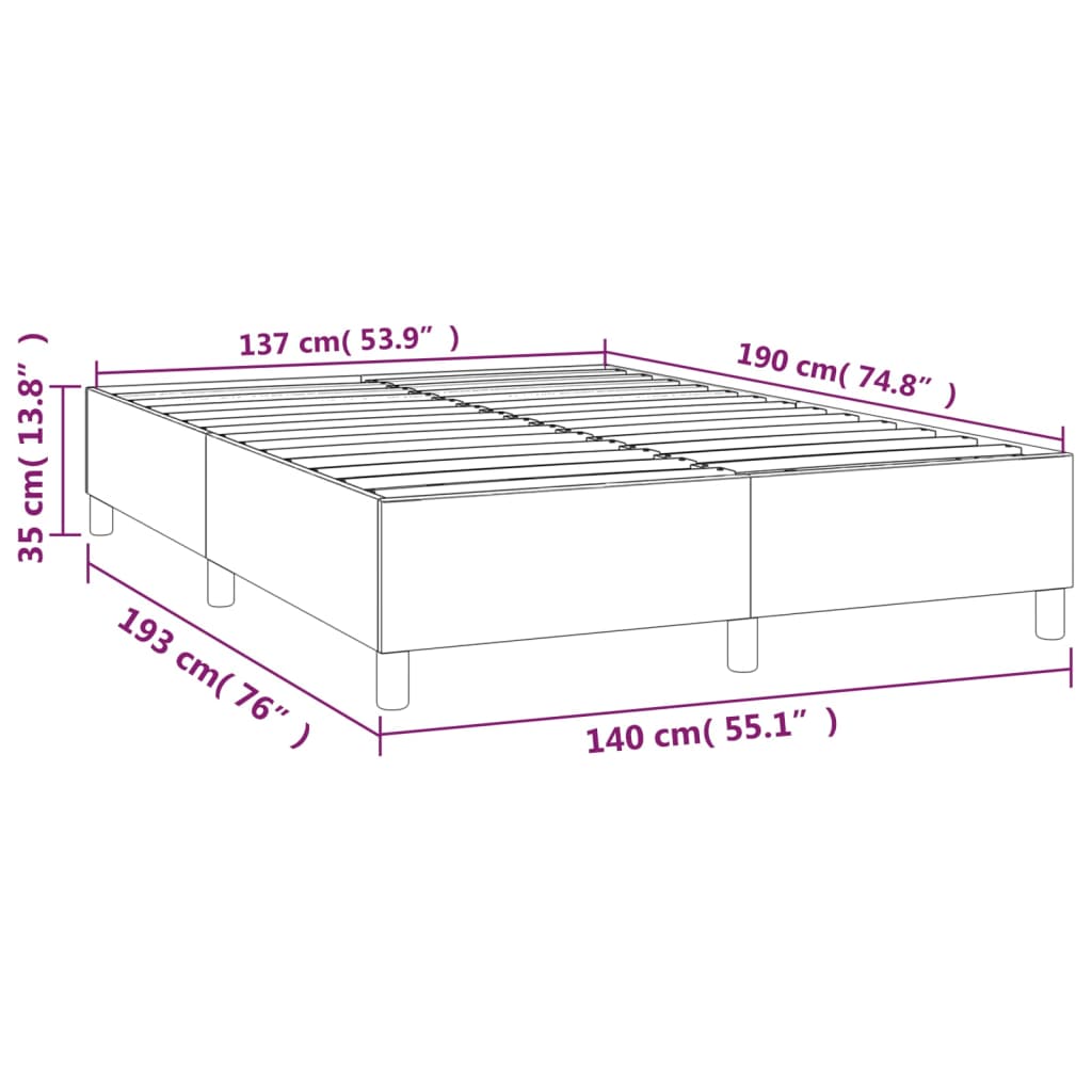 vidaXL Estructura de cama sin colchón terciopelo rosa 140x190 cm