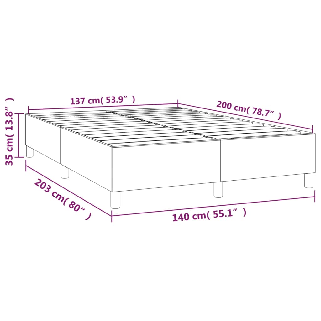 vidaXL Estructura de cama sin colchón terciopelo rosa 140x200 cm