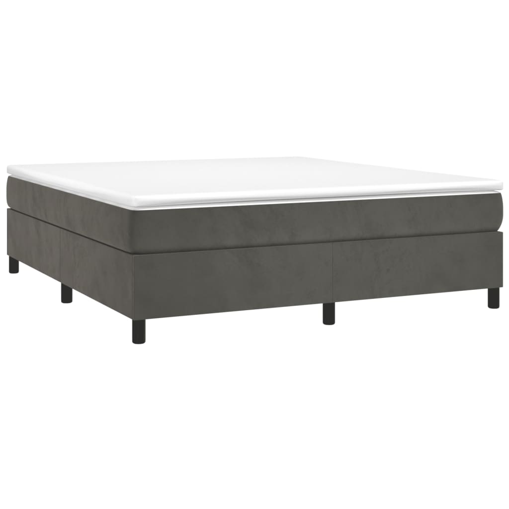 vidaXL Estructura de cama sin colchón terciopelo gris oscuro 160x200cm