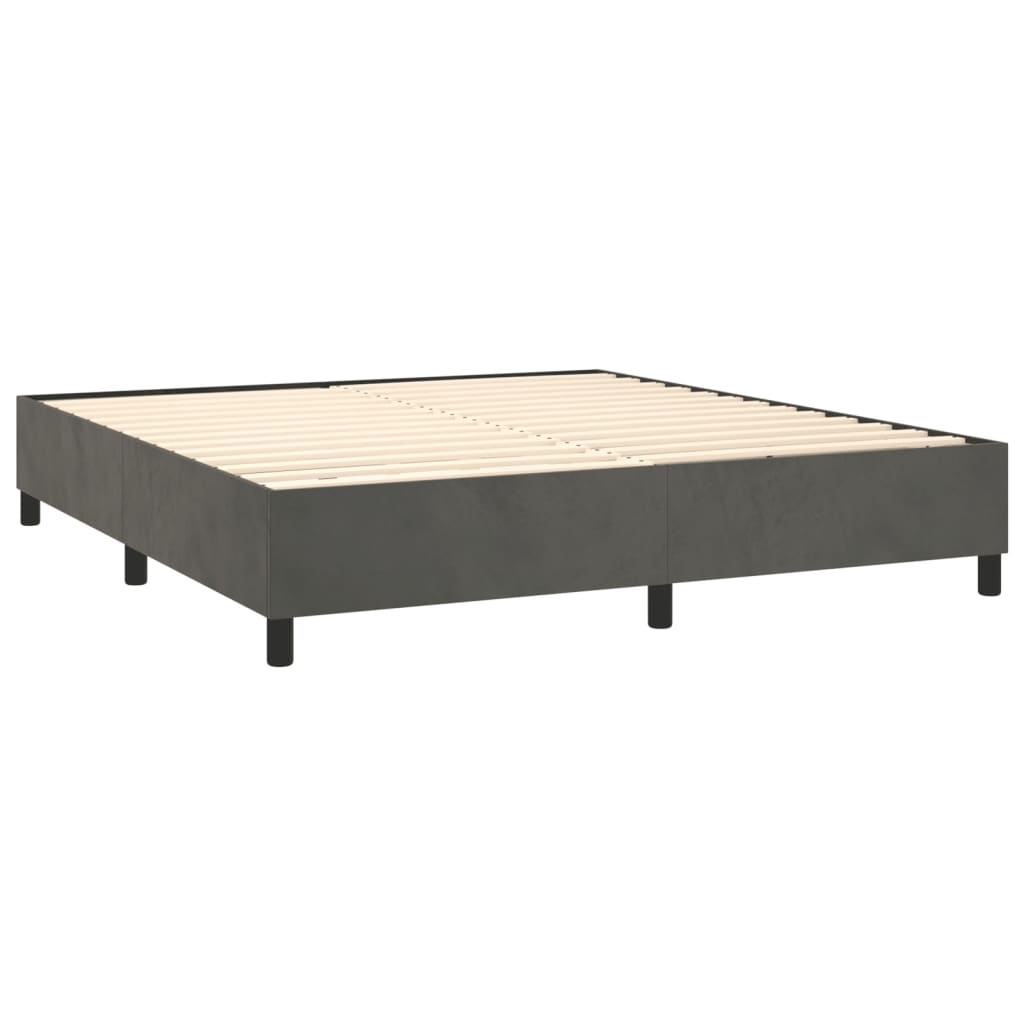 vidaXL Estructura de cama sin colchón terciopelo gris oscuro 160x200cm