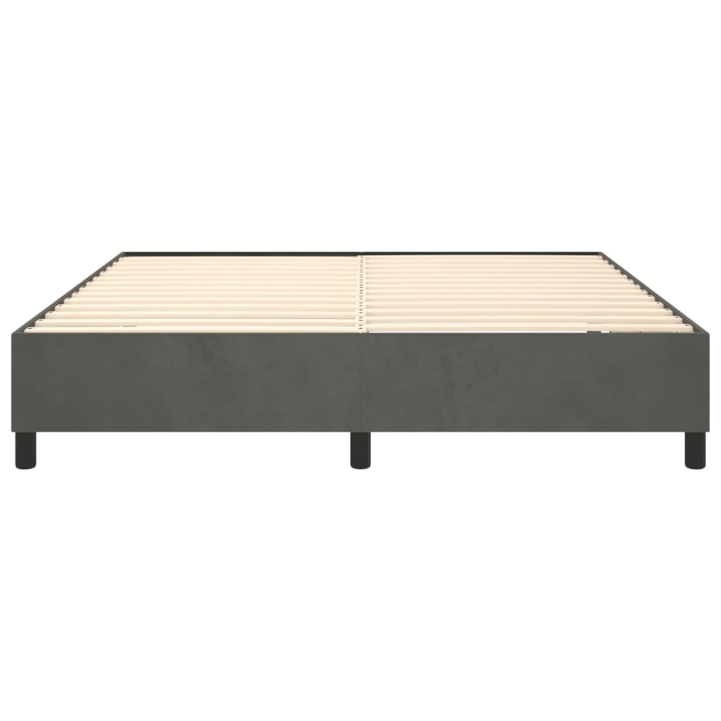 vidaXL Estructura de cama sin colchón terciopelo gris oscuro 160x200cm