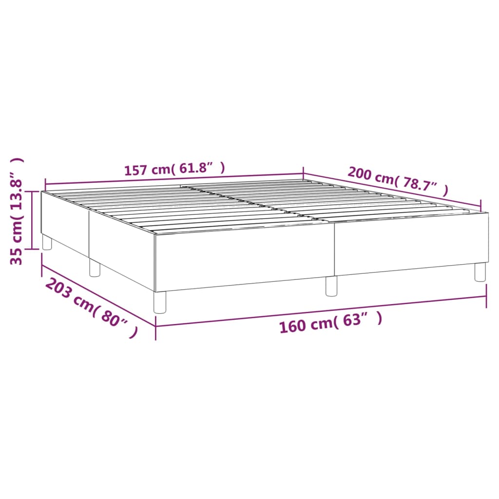 vidaXL Estructura de cama sin colchón terciopelo gris oscuro 160x200cm