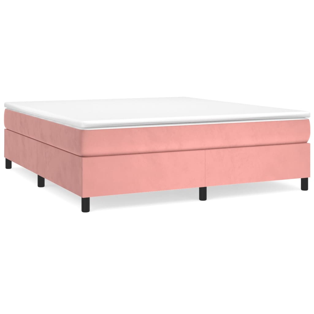 vidaXL Estructura de cama sin colchón terciopelo rosa 160x200 cm