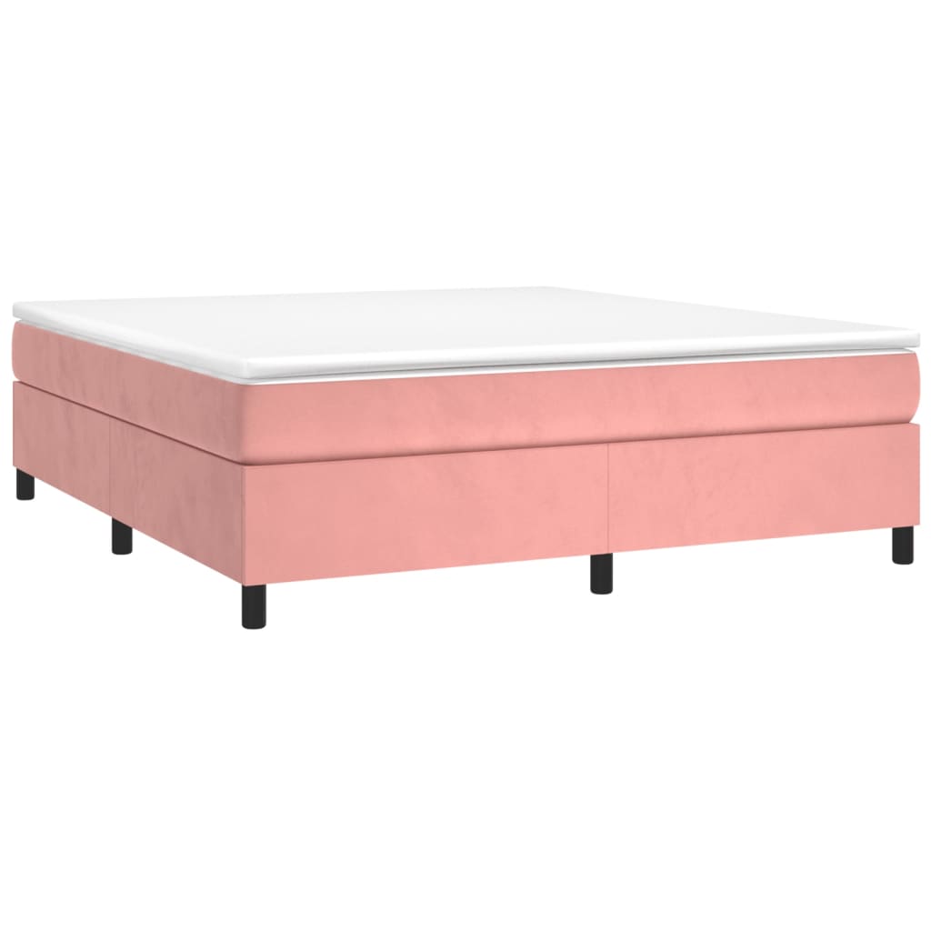 vidaXL Estructura de cama sin colchón terciopelo rosa 160x200 cm