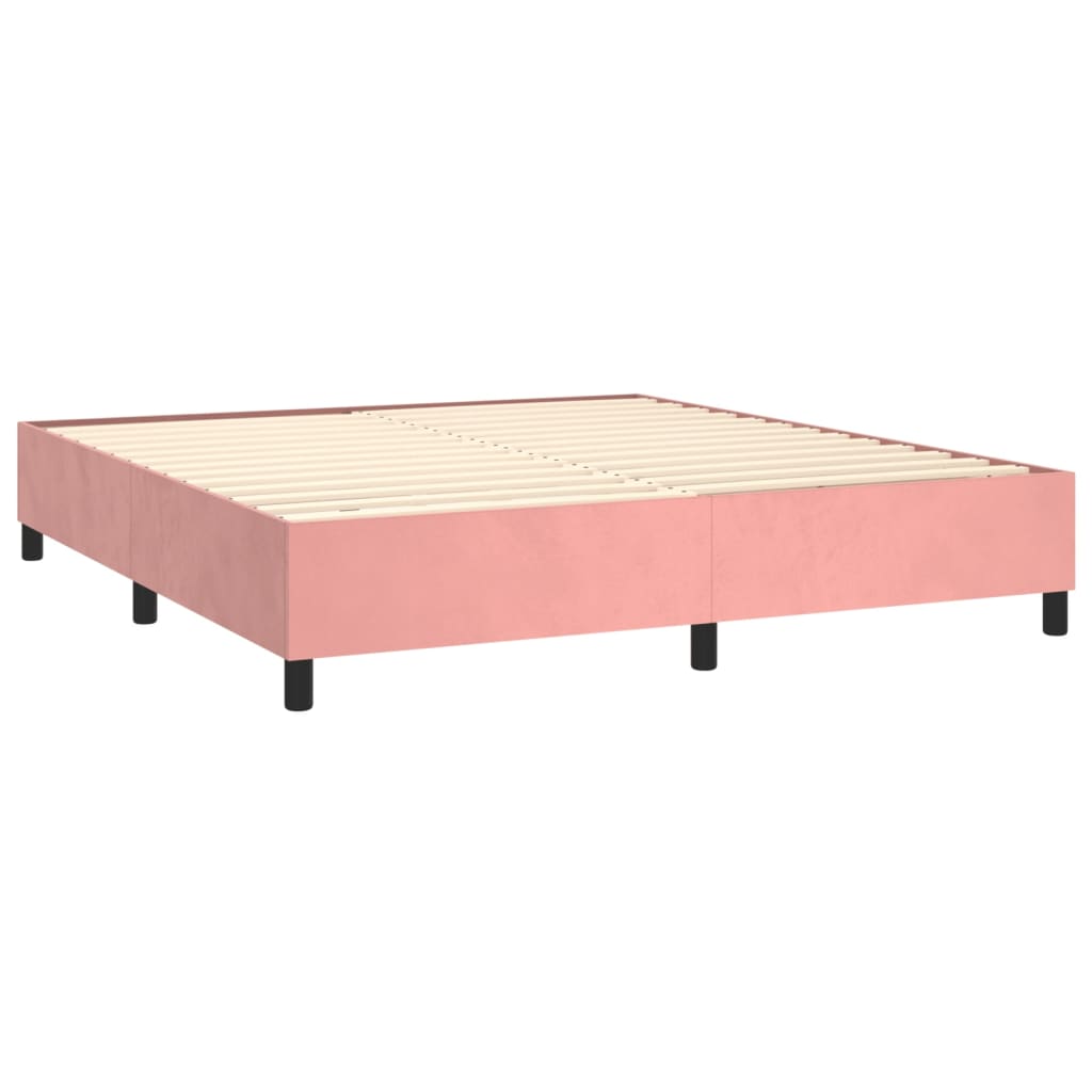 vidaXL Estructura de cama sin colchón terciopelo rosa 160x200 cm