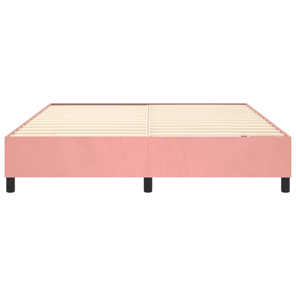 vidaXL Estructura de cama sin colchón terciopelo rosa 160x200 cm