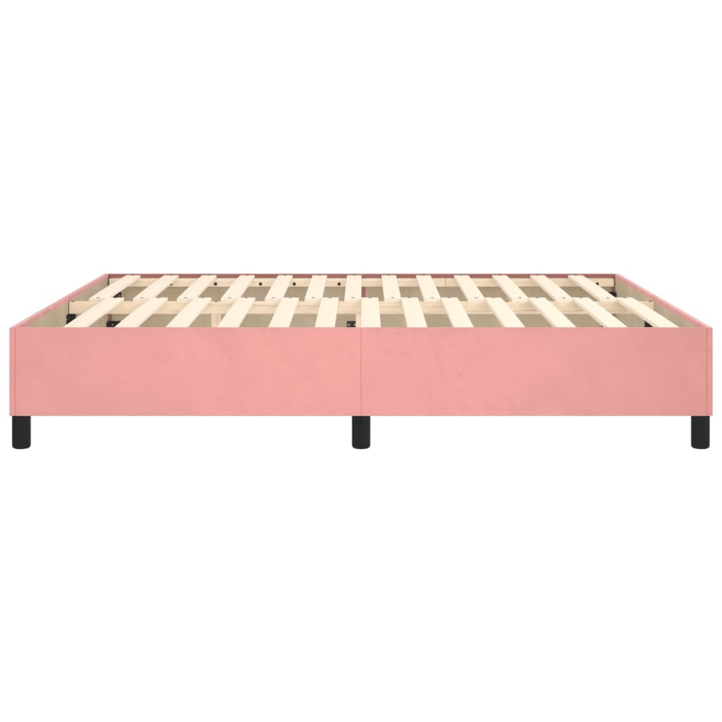 vidaXL Estructura de cama sin colchón terciopelo rosa 160x200 cm