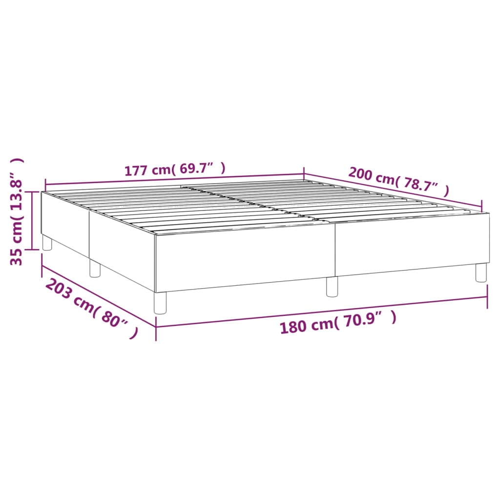 vidaXL Estructura de cama sin colchón terciopelo gris oscuro 180x200cm