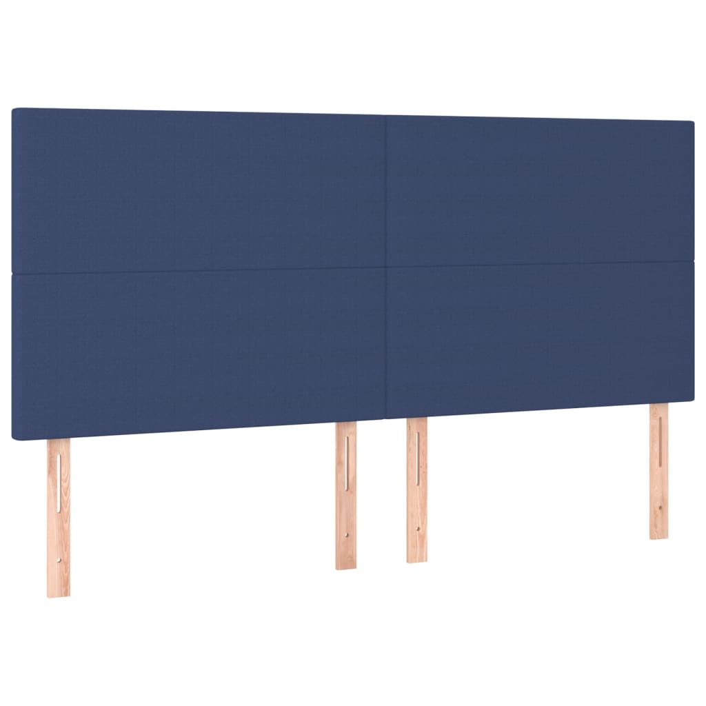 vidaXL Cabeceros 4 unidades de tela azul 100x5x78/88 cm