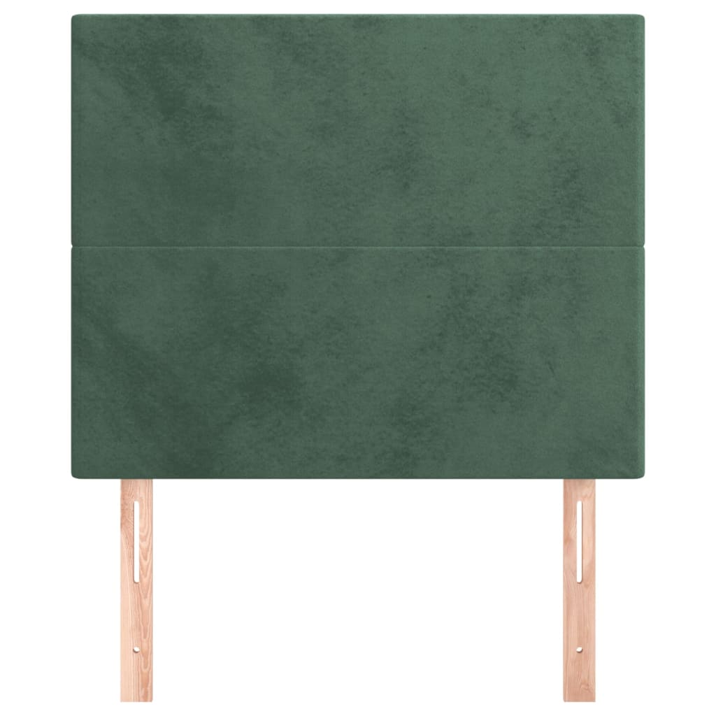 vidaXL Cabeceros 2 unidades de terciopelo verde oscuro 90x5x78/88 cm