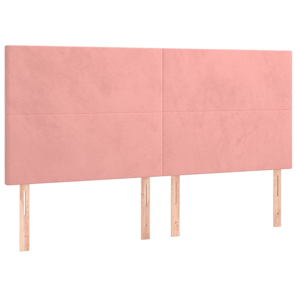 vidaXL Cabeceros 4 unidades de terciopelo rosa 80x5x78/88 cm