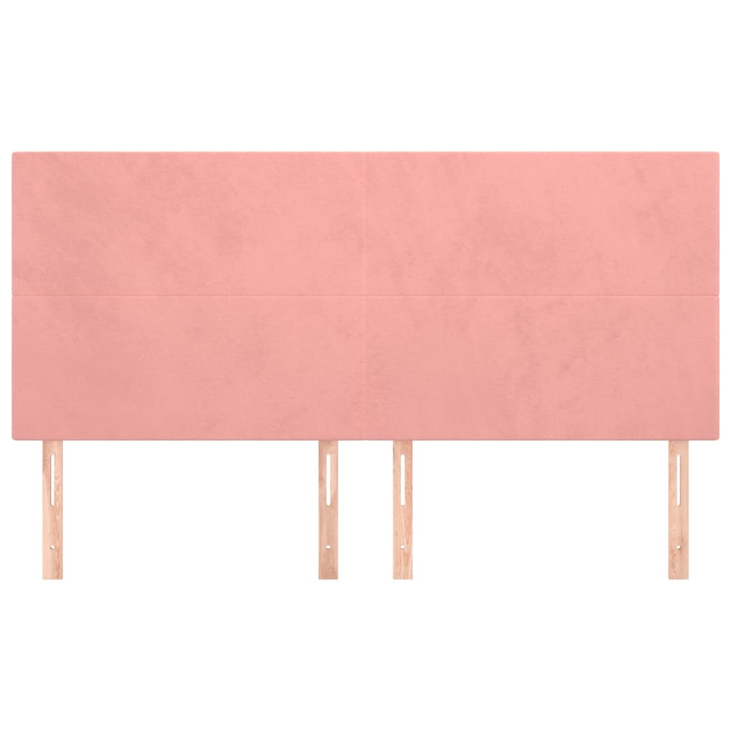 vidaXL Cabeceros 4 unidades de terciopelo rosa 80x5x78/88 cm