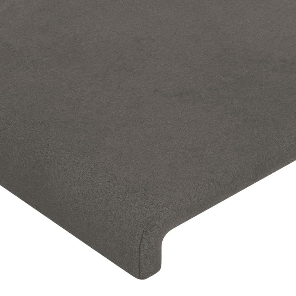 vidaXL Cabeceros 4 unidades de terciopelo gris oscuro 90x5x78/88 cm