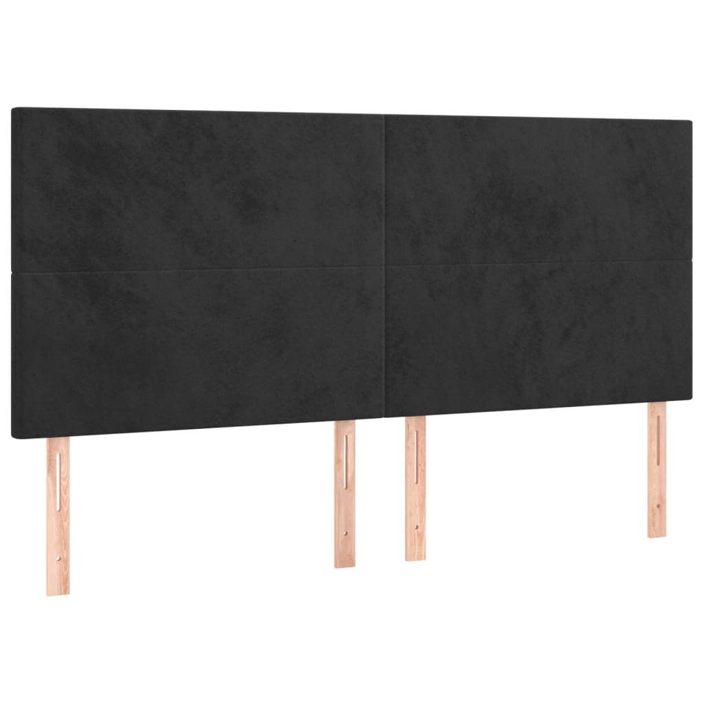 vidaXL Cabeceros 4 unidades de terciopelo negro 90x5x78/88 cm