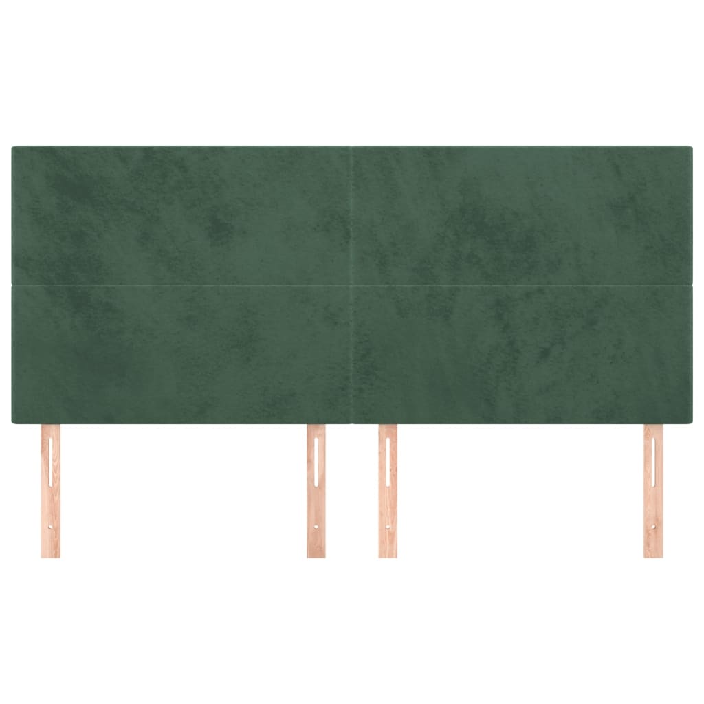 vidaXL Cabeceros 4 unidades de terciopelo verde oscuro 100x5x78/88 cm