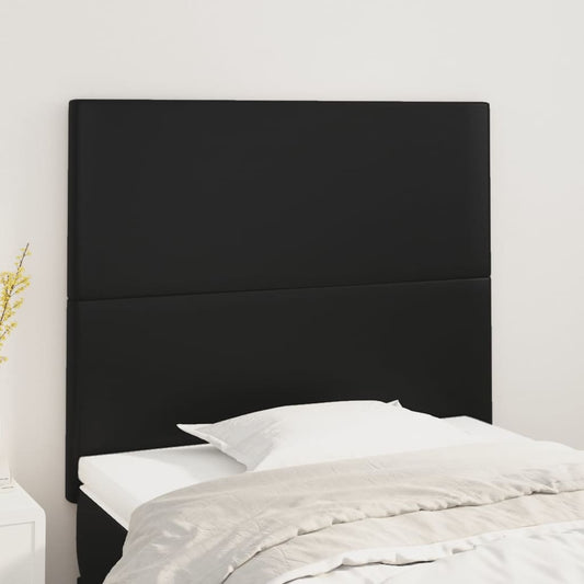 vidaXL Cabeceros 2 unidades de cuero sintético negro 90x5x78/88 cm