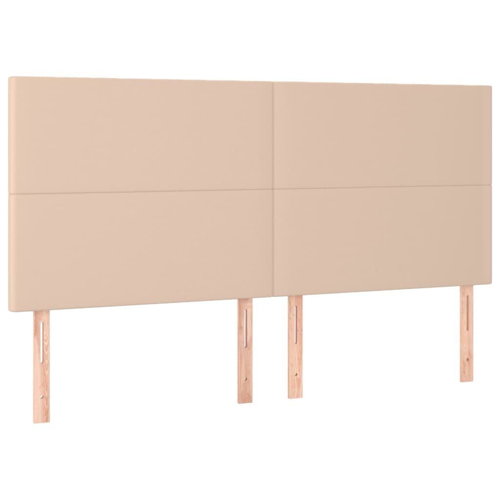 vidaXL Cabeceros 4 unidades cuero sintético capuchino 80x5x78/88 cm