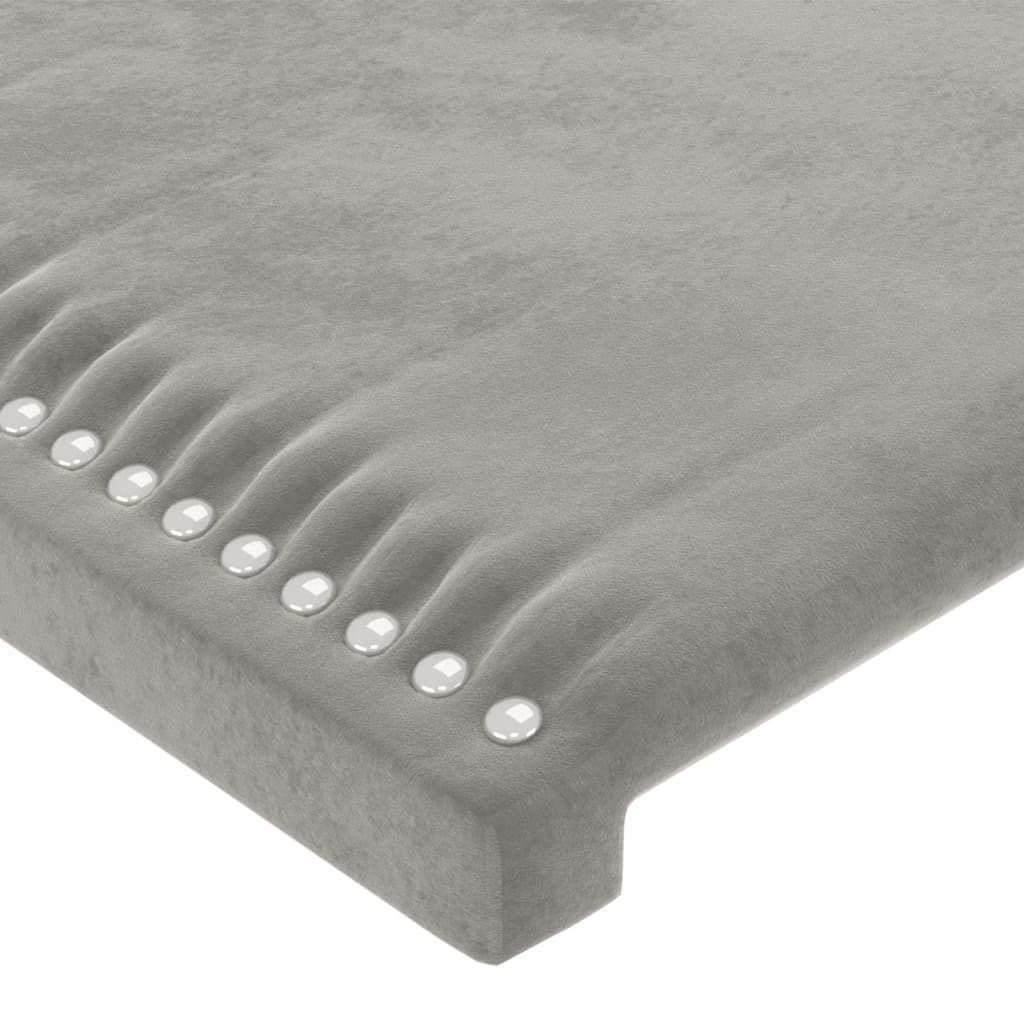 vidaXL Cabeceros 4 unidades de terciopelo gris claro 90x5x78/88 cm