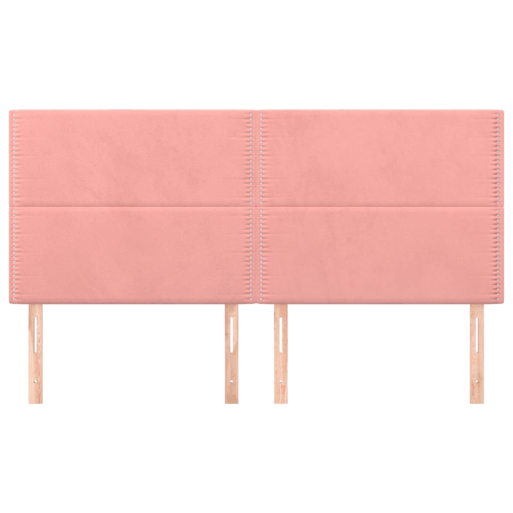 vidaXL Cabeceros 4 unidades de terciopelo rosa 90x5x78/88 cm