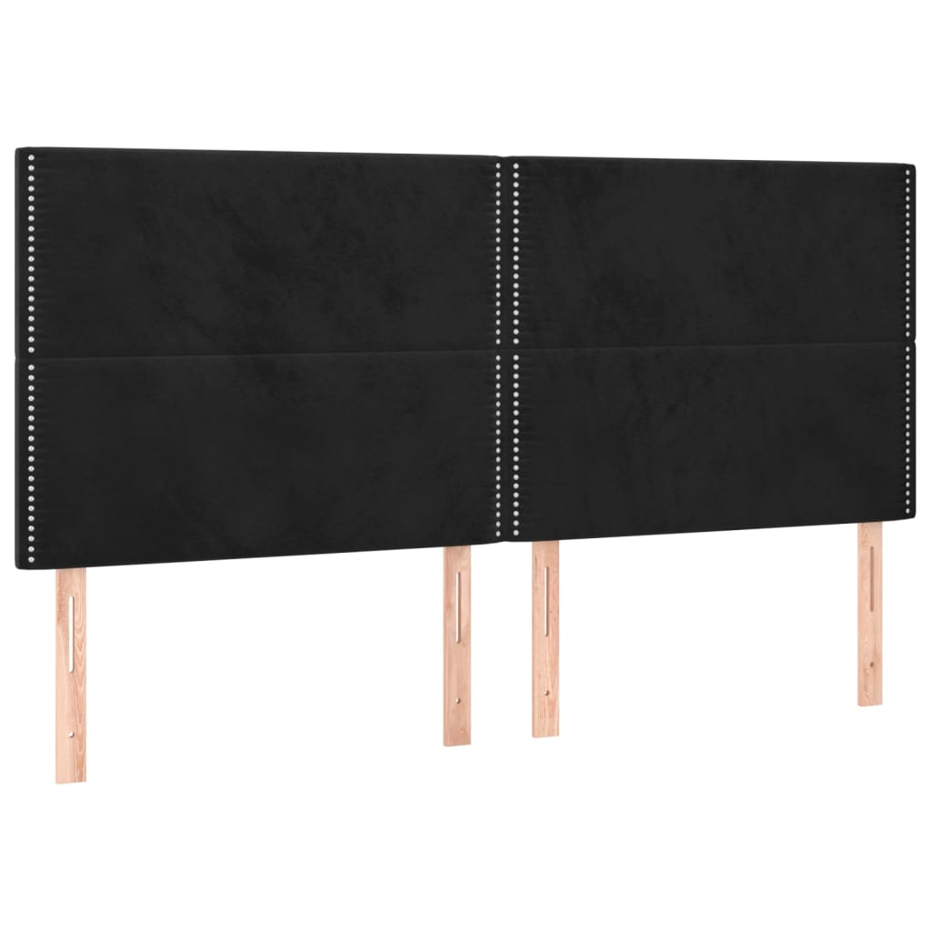 vidaXL Cabeceros 4 unidades de terciopelo negro 100x5x78/88 cm