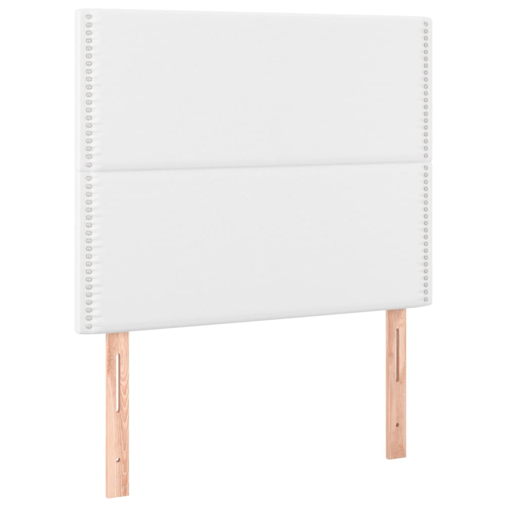 vidaXL Cabeceros 2 unidades de cuero sintético blanco 80x5x78/88 cm