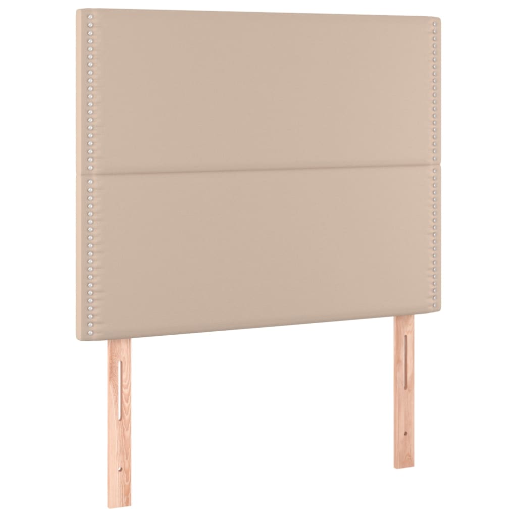 vidaXL Cabeceros 2 unidades cuero sintético capuchino 80x5x78/88 cm