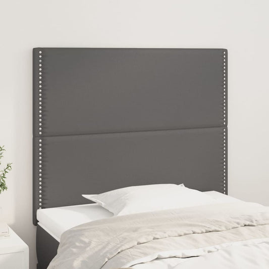 vidaXL Cabeceros 2 unidades de cuero sintético gris 90x5x78/88cm