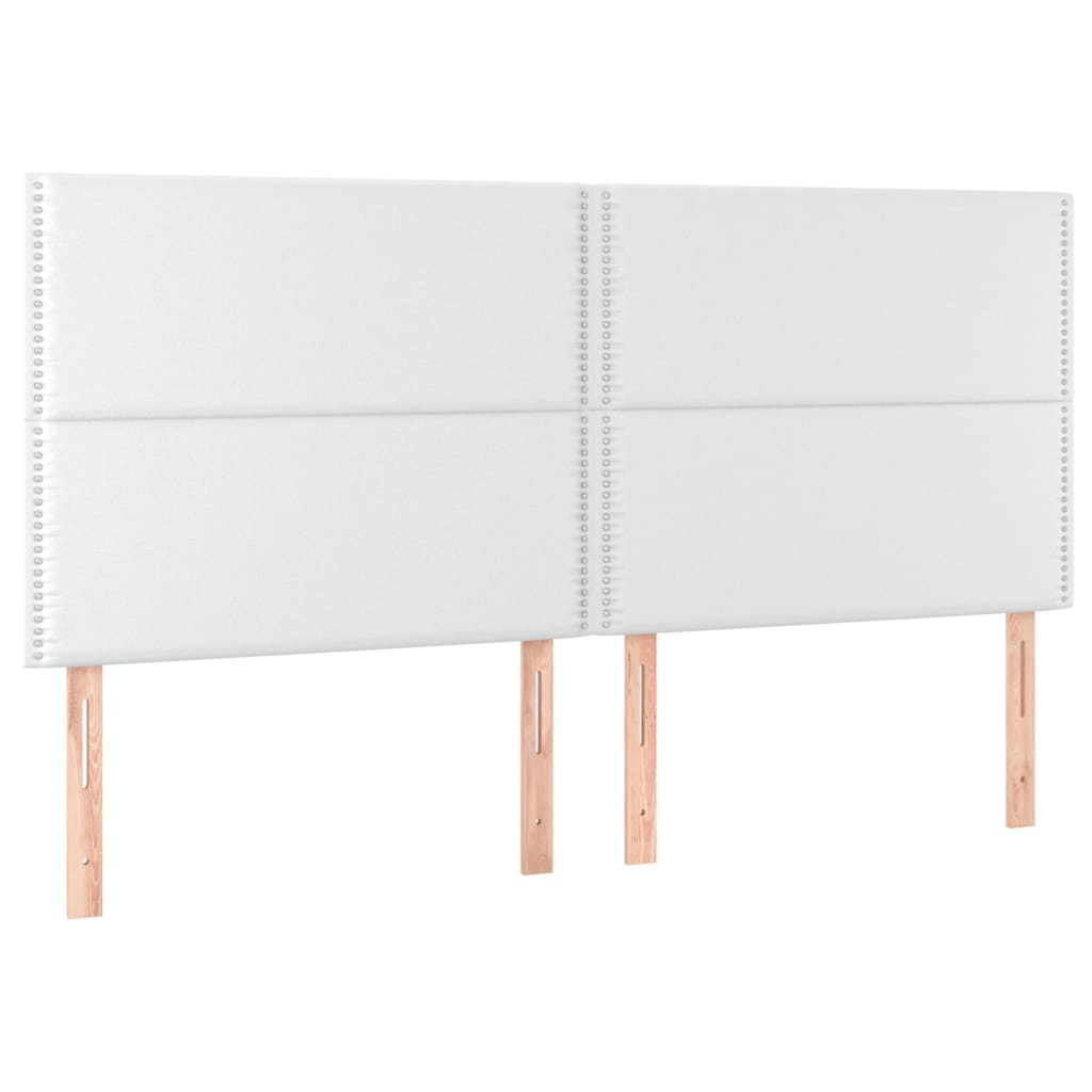 vidaXL Cabeceros 4 unidades de cuero sintético blanco 90x5x78/88 cm