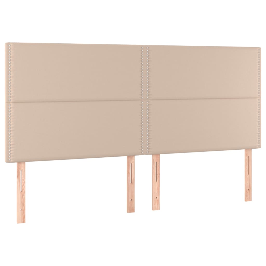 vidaXL Cabeceros 4 unidades cuero sintético capuchino 90x5x78/88 cm