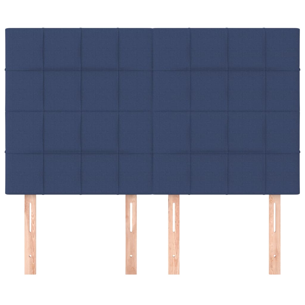 vidaXL Cabeceros 4 unidades tela azul 72x5x78/88 cm