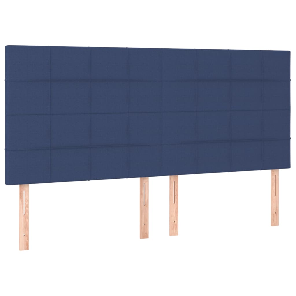 vidaXL Cabeceros 4 unidades de tela azul 80x5x78/88 cm