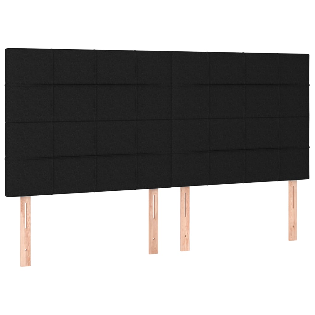 vidaXL Cabeceros 4 unidades de tela negro 90x5x78/88 cm