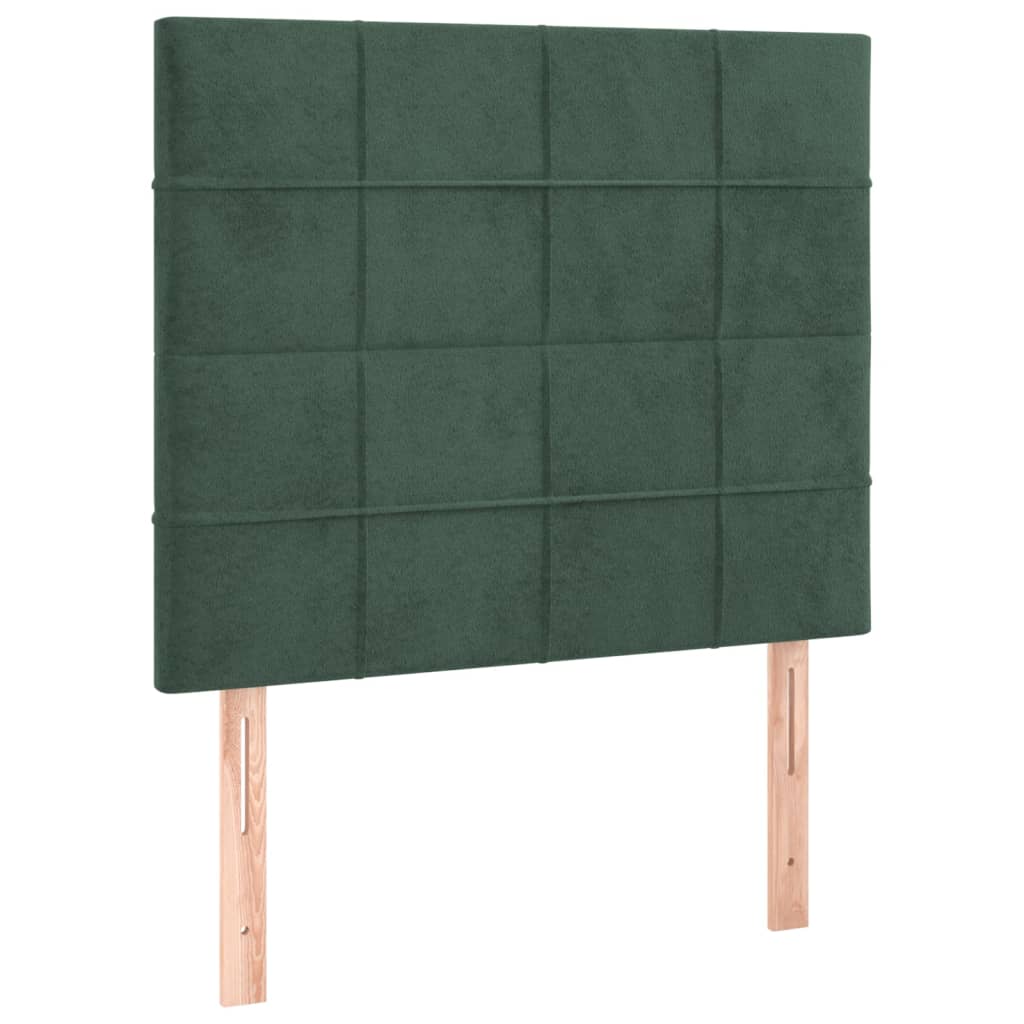 vidaXL Cabeceros 2 unidades de terciopelo verde oscuro 90x5x78/88 cm