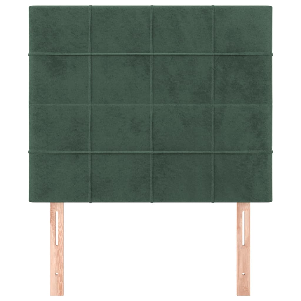 vidaXL Cabeceros 2 unidades de terciopelo verde oscuro 90x5x78/88 cm