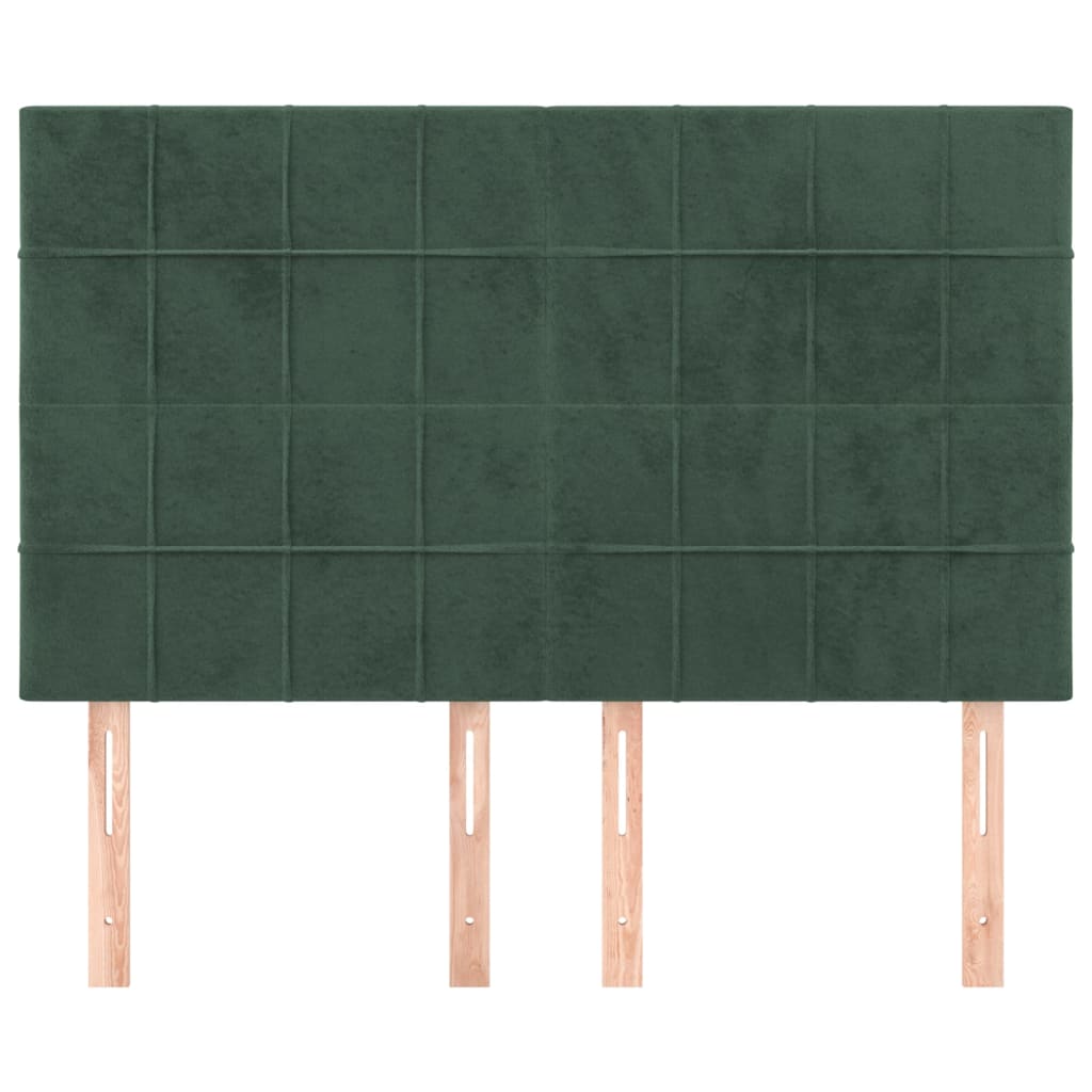 vidaXL Cabeceros 4 unidades terciopelo verde oscuro 72x5x78/88 cm