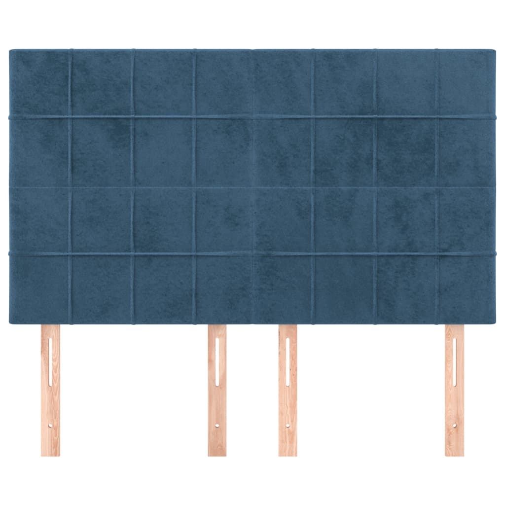 vidaXL Cabeceros 4 unidades terciopelo azul oscuro 72x5x78/88 cm